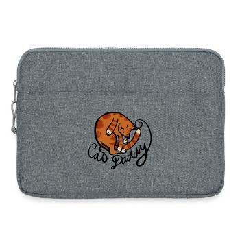 Illustration eines gekrümmten Tabby-Nickerchens - Laptoptasche 15" - Grau meliert - Vorne