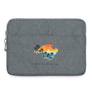 Mallorca Sonnenuntergang Palmen Silhouette - Laptop bag 15" - heather grey - Front