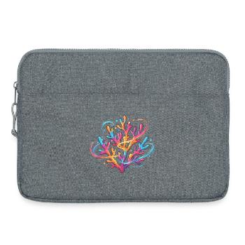 Farbenfrohes Korallenmuster - Laptoptasche 15" - Grau meliert - Vorne