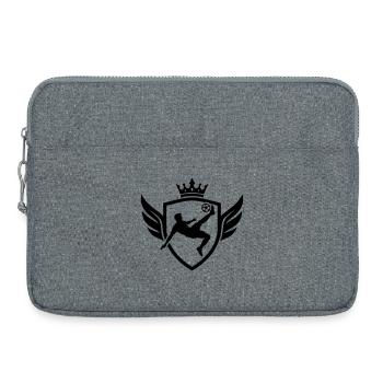 Blason du footballeur à coup de pied aérien - Sacoche pour ordinateur portable 15 pouces - gris chiné - Devant