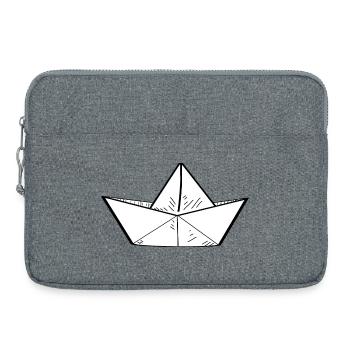 Paper Ship Boat - Laptop bag 15" - heather grey - Front