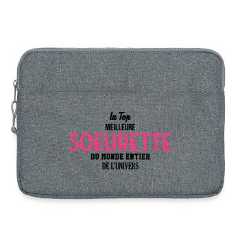 Soeur / Soeurette / Sœur / Sœurette / Bébé - Laptop bag 15" - heather grey - Front