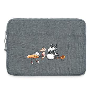 Storch bringt Baby - Laptoptasche 15" - Grau meliert - Vorne