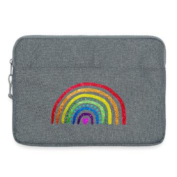 Arc en ciel paillettes - Sacoche pour ordinateur portable 15 pouces - gris chiné - Devant