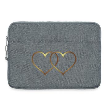 Zwei Herzen, zwei Herzen, Herz, Liebe, heiraten* - Laptoptasche 15" - Grau meliert - Vorne
