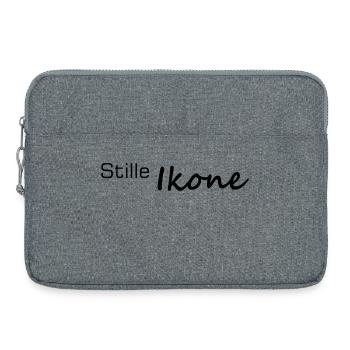 Silent Icon Handlettered Lettering - Laptop bag 15" - heather grey - Front