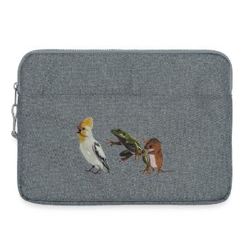 The Polonaise or Bird, Frog and Mouse - Laptop bag 15" - heather grey - Front