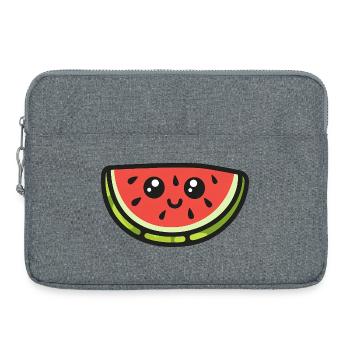Niedlich, wassermelone, scheibe, karikatur - Laptoptasche 15" - Grau meliert - Vorne