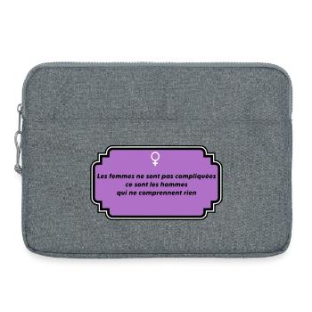 Botschaft des Feminismus und der weiblichen Freiheit - Laptoptasche 15" - Grau meliert - Vorne