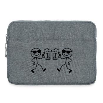 Saufen Party Bier - Laptoptasche 15" - Grau meliert - Vorne