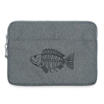 Poisson chemise poisson motif,Cadeau de vêtements de pêche - Sacoche pour ordinateur portable 15 pouces - gris chiné - Devant