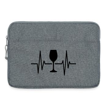 Verre à vin Heartbeat Line Design minimaliste - Sacoche pour ordinateur portable 15 pouces - gris chiné - Devant