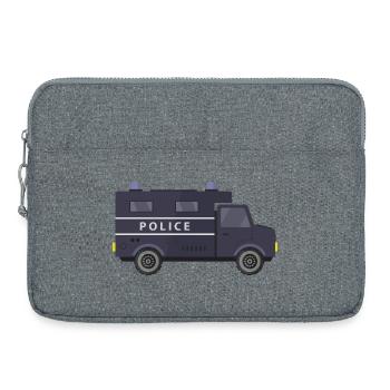 Fourgon de police - Sacoche pour ordinateur portable 15 pouces - gris chiné - Devant