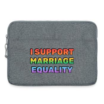 Soutenez le mariage pour tous aux couleurs de l’arc-en-ciel - Sacoche pour ordinateur portable 15 pouces - gris chiné - Devant