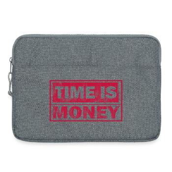 Time Is Money: Bold Red Typo - Laptop bag 15" - heather grey - Front