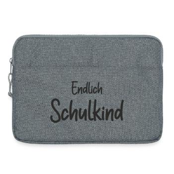 Endlich Schulkind – Perfekt zur Einschulung - Laptoptasche 15" - Grau meliert - Vorne