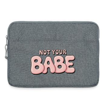 Not Your Babe - Statement Bubble Font - Laptop bag 15" - heather grey - Front