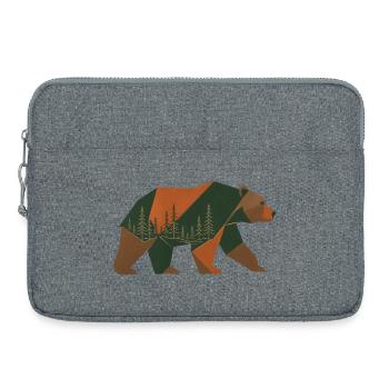 Ours de la forêt géométrique - Sacoche pour ordinateur portable 15 pouces - gris chiné - Devant