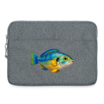 Bunter Fisch Aquarium Liebhaber - Laptoptasche 15" - Grau meliert - Vorne