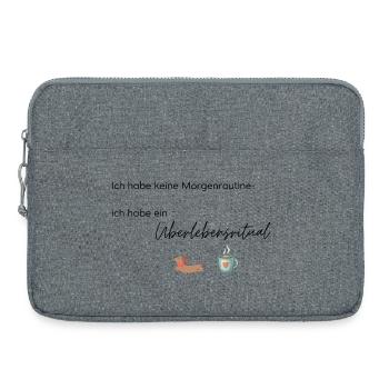 LIEBEVOLL Morgenroutine Dackel  - Laptoptasche 15" - Grau meliert - Vorne