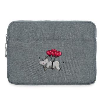 Fliegendes Nashorn - Laptoptasche 15" - Grau meliert - Vorne