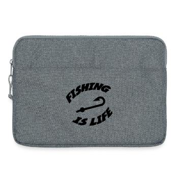 Fishing is life ! - Sacoche pour ordinateur portable 15 pouces - gris chiné - Devant