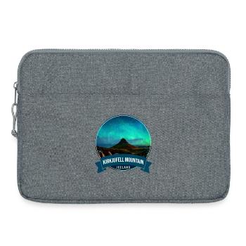 Kirkjufell, Aurore, Islande - Sacoche pour ordinateur portable 15 pouces - gris chiné - Devant