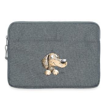 Happy Dackel I Dachshund I Teckel I Hund - Laptoptasche 15" - Grau meliert - Vorne
