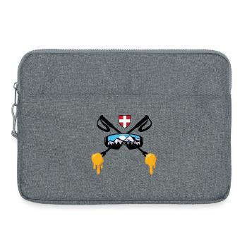 Savoie Ski und Savoyard Fondue Geschenk Haute Savoie - Laptoptasche 15" - Grau meliert - Vorne