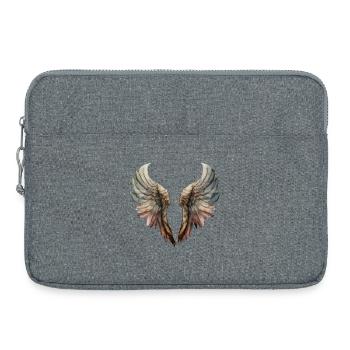 Pastel Watercolor Wings - Laptop bag 15" - heather grey - Front