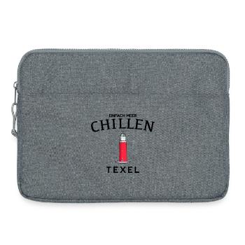 Texel, Einfach Meer chillen, Niederlande Zeichnung - Laptoptasche 15" - Grau meliert - Vorne