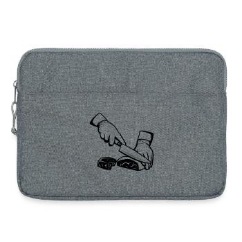 Fleisch schneiden - Laptoptasche 15" - Grau meliert - Vorne