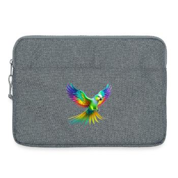 Perruche arc-en-ciel (02) - Sacoche pour ordinateur portable 15 pouces - gris chiné - Devant