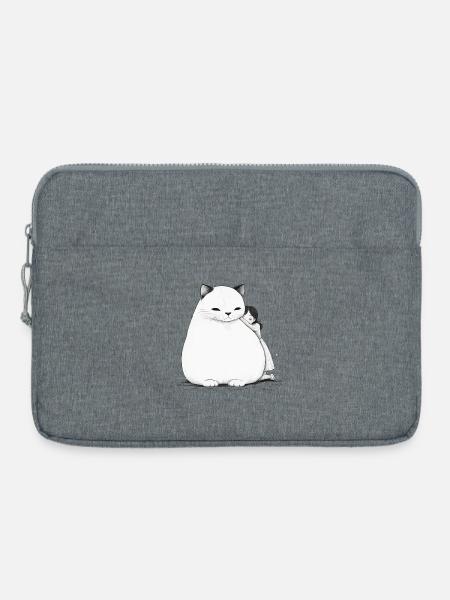 Großes Kuscheln mit einer Katze - Laptoptasche 15" - Grau meliert