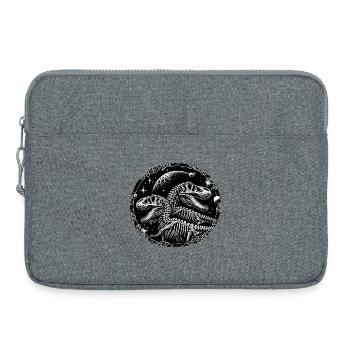 Squelettes de dinosaures en noir et blanc pour les fans de dinosaures - Sacoche pour ordinateur portable 15 pouces - gris chiné - Devant