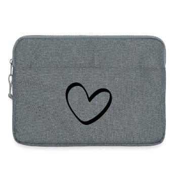 Le contour du cœur inégal - Sacoche pour ordinateur portable 15 pouces - gris chiné - Devant