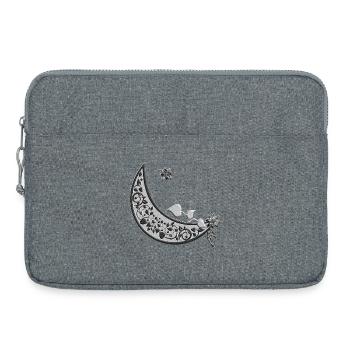 Mond mit Rankenornament - Laptoptasche 15" - Grau meliert - Vorne