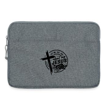 Let Me Tell You About My Jesus Cross - Laptop bag 15" - heather grey - Front