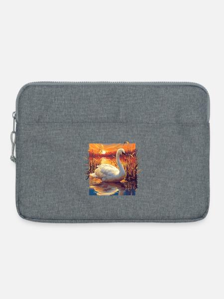 Schwäne Schwan - Laptoptasche 15" - Grau meliert