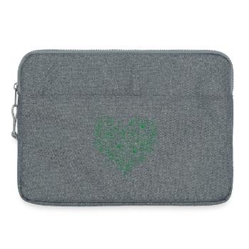 Motif coeur floral, coeur floral dans les tons de vert - Sacoche pour ordinateur portable 15 pouces - gris chiné - Devant