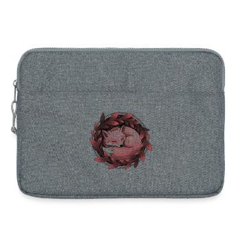 Le renard roux embrassé par les feuilles d’automne - Sacoche pour ordinateur portable 15 pouces - gris chiné - Devant