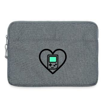 Retro Heart – Retro-Handheld-Konsole - Laptoptasche 15" - Grau meliert - Vorne