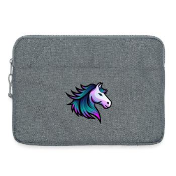 Illustration de cheval Indigo Spirit - Sacoche pour ordinateur portable 15 pouces - gris chiné - Devant