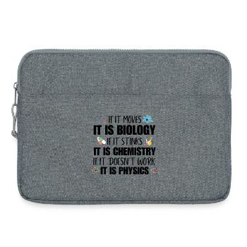 Professeur de sciences physiques Geek Étudiant drôle en biologie - Sacoche pour ordinateur portable 15 pouces - gris chiné - Devant