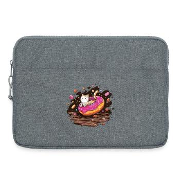 Katzendonut mit Streuseln - Laptoptasche 15" - Grau meliert - Vorne