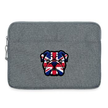 Union Jack Bulldoggen-Porträt - Laptoptasche 15" - Grau meliert - Vorne