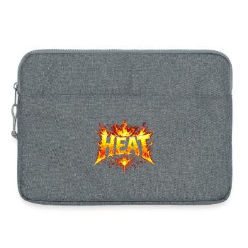 Typographie HEAT enflammée - Sacoche pour ordinateur portable 15 pouces - gris chiné - Devant