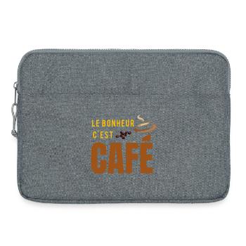 Le bonheur c’est café - Sacoche pour ordinateur portable 15 pouces - gris chiné - Devant