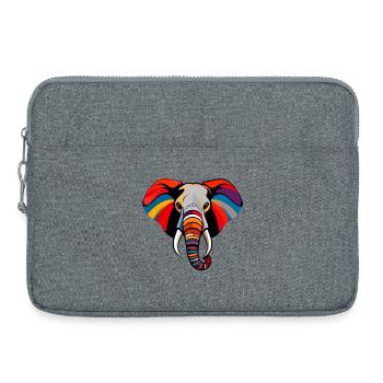 Colorful Elephant Head Art Pop Art Elephant Motif - Laptop bag 15" - heather grey - Front