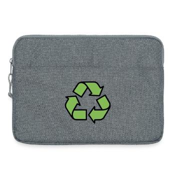 Recycling Sign Outline - Laptop bag 15" - heather grey - Front
